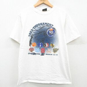 L/古着 半袖 ビンテージ Tシャツ メンズ 00s ACC バスケットボール コットン クルーネック 白 ホワイト 23apr21 中古