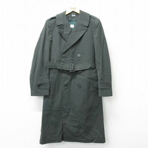 M/古着 長袖 ビンテージ ミリタリー オーバー コート メンズ 70s ロング丈 ウール 緑 グリーン 23dec05 中古 アウター