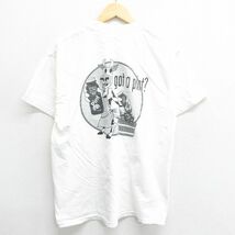 L/古着 半袖 ビンテージ Tシャツ メンズ 00s BYRNEDAIRY ウシ コットン クルーネック 白 ホワイト 23apr14 中古_画像1