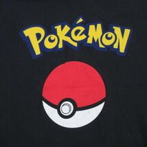 L/古着 半袖 Tシャツ メンズ アニメ ニンテンドー ポケモン ポケットモンスター モンスターボール コットン クルーネック 黒 ブラック_画像2