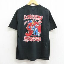 L/古着 リー Lee 半袖 ビンテージ Tシャツ メンズ 00s ロブスター 鳥 飛行機 コットン クルーネック 黒 ブラック 23apr24 中古_画像1