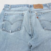 W34/古着 ジーンズ Levis リーバイス 505 メンズ 90s コットン 薄紺 ネイビー デニム 23sep13 中古 ボトムス ジーパン Gパン ロング パ_画像9