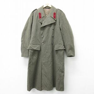 M/古着 長袖 ビンテージ ミリタリー コート メンズ 50s スウェーデン軍 ロング丈 グレー系 spe 23nov30 中古 アウター