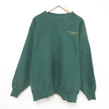 XL/古着 Wear Guard 長袖 スウェット メンズ 00s ラルフEモーガン 大きいサイズ クルーネック 濃緑 グリーン 23dec08 中古 スエット ト_画像2