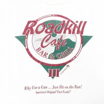 L/古着 半袖 ビンテージ Tシャツ メンズ 90s Roadkill カフェ メニュー クルーネック 生成り 23may24 中古_画像3