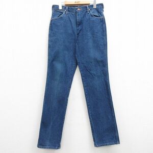 W32/ old clothes Wrangler jeans men's 90s cotton navy blue navy Denim 23aug22 used bottoms ji- bread G bread long pants 