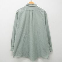 XL/古着 長袖 シャツ メンズ 90s オックスフォード 大きいサイズ ロング丈 ボタンダウン 緑系 グリーン 23jan27 中古 トップス_画像2