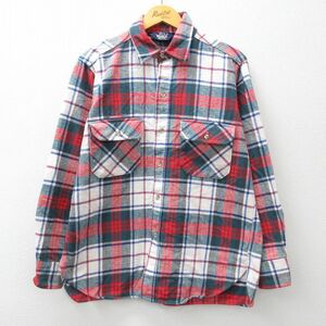 XL/古着 ウールリッチ 長袖 ヘビー フランネル シャツ メンズ 90s 白他 ホワイト チェック 23oct31 中古 トップス