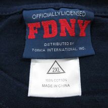 XL/古着 半袖 ビンテージ Tシャツ メンズ 00s FDNY 大きいサイズ コットン クルーネック 紺 ネイビー 23apr26 中古_画像3