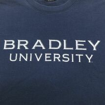 XL/古着 半袖 ビンテージ Tシャツ メンズ 00s ブラッドレイ大学 ロング丈 大きいサイズ コットン クルーネック 紺 ネイビー 23apr26 中_画像2