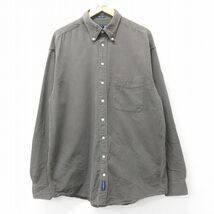 XL/古着 GANT 長袖 シャツ メンズ 90s ロング丈 オックスフォード コットン ボタンダウン 濃緑系 グリーン 23nov16 中古 トップス_画像1