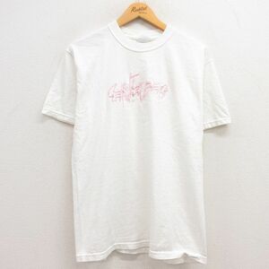 L/古着 半袖 ビンテージ Tシャツ メンズ 00s クリアウォータービーチ 刺繍 コットン クルーネック 白 ホワイト 23may16 中古