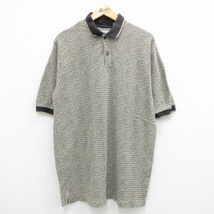 XL/古着 半袖 ポロ シャツ メンズ 00s コットン ロング丈 鹿の子 濃緑系他 グリーン 23aug08 中古 トップス