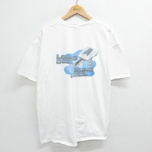 XL/古着 ヘインズ 半袖 ビンテージ Tシャツ メンズ 00s ブラウプンクト 家電 大きいサイズ コットン クルーネック 白 ホワイト 23jun19