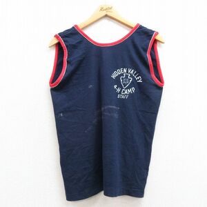 M/ old clothes Champion Champion Vintage tank top men's 70s HIDDEN camp staff crew neck navy blue other navy spe 23jun0