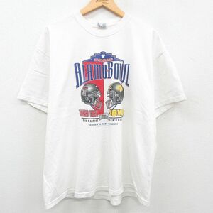 XL/古着 ヘインズ 半袖 ビンテージ Tシャツ メンズ 00s ALAMO BOWL アイオワホークアイズ テキサステックレッドレイダース 大きいサイ