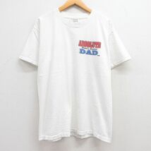 L/古着 半袖 ビンテージ Tシャツ メンズ 90s ABSOLUTE DAD コットン クルーネック 白 ホワイト 23jun24 中古_画像2