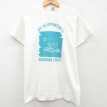 M/古着 半袖 ビンテージ Tシャツ メンズ 90s ILLUMINATOR 学校 コットン クルーネック 白 ホワイト 23jun24 中古_画像1