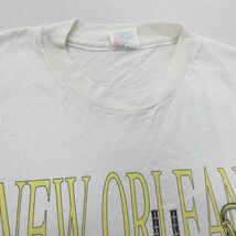 XL/古着 ヘインズ 半袖 ビンテージ Tシャツ メンズ 90s ニューオーリンズ 船 サックス 大きいサイズ クルーネック 白 ホワイト 23mar16_画像4