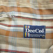 XL/古着 Dee Cee 長袖 シャツ メンズ 80s 茶他 ブラウン チェック 23jan11 中古 トップス_画像4