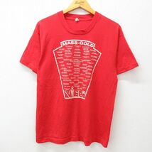 M/古着 半袖 ビンテージ Tシャツ メンズ 90s VICA ゴールド クルーネック 赤 レッド 23jul07 中古_画像1