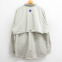 XL/古着 コロンビア 長袖 フィッシング シャツ メンズ 00s PFG 大きいサイズ ロング丈 ベージュ カーキ 内側メッシュ 23dec13 中古 ト_画像2