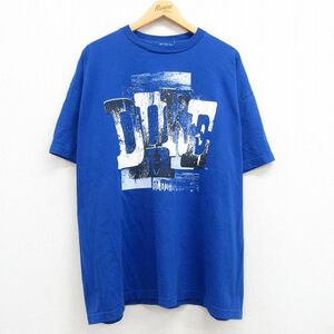 XL/古着 半袖 ビンテージ Tシャツ メンズ 00s デューク 大きいサイズ コットン クルーネック 青 ブルー 23jul07 中古