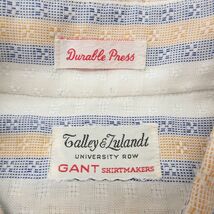 L/古着 GANT 長袖 シャツ メンズ 70s 刺繍 ボタンダウン 白系他 ホワイト ストライプ 23aug23 中古 トップス_画像4