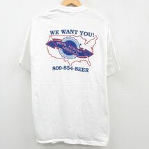 XL/古着 ヘインズ 半袖 ビンテージ Tシャツ メンズ 90s ビール コットン クルーネック 白 ホワイト spe 23jun28 中古_画像1