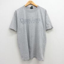 XL/古着 半袖 ビンテージ Tシャツ メンズ 00s アッパーアイオワ 大学 大きいサイズ コットン クルーネック グレー 霜降り 23jun28 中古_画像1