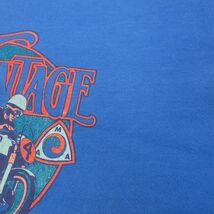 XL/古着 半袖 ビンテージ Tシャツ メンズ 90s VINTAGE バイク モーターサイクル コットン クルーネック 青 ブルー spe 23aug04 中古_画像9