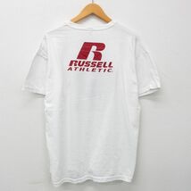 XL/古着 ラッセル 半袖 ビンテージ Tシャツ メンズ 00s スティーヴスパリアー フットボール 大きいサイズ クルーネック 白 ホワイト 23_画像2