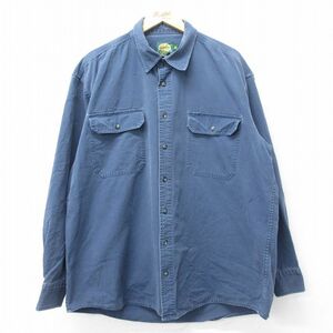 XL/古着 カベラス 長袖 シャツ メンズ 00s 大きいサイズ コットン 薄紺 ネイビー 23nov16 中古 トップス