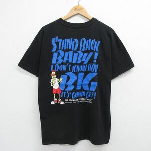 XL/古着 ヘインズ 半袖 ビンテージ Tシャツ メンズ 90s ビッグジョンソン コットン クルーネック 黒 ブラック spe 23jul18 中古