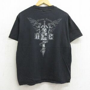 XL/古着 半袖 ビンテージ Tシャツ メンズ 00s 剣 オレンジカウンティチョッパーズ コットン クルーネック 黒 ブラック 23jun21 中古