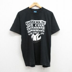 XL/古着 半袖 ビンテージ Tシャツ メンズ 90s バイク NYC コットン クルーネック 黒 ブラック 23jul13 中古