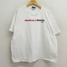 XL/古着 リーボック 半袖 ビンテージ Tシャツ メンズ 00s ビッグロゴ 大きいサイズ コットン クルーネック 白 ホワイト 23jul20 中古_画像1