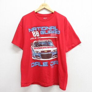 XL/古着 半袖 Tシャツ メンズ NASCAR デイルアンハートジュニア コットン クルーネック 赤 レッド 23may09 中古