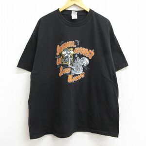 XL/古着 半袖 ビンテージ Tシャツ メンズ 00s バイク リス アイランドチョッパーズ 大きいサイズ コットン クルーネック 黒 ブラック 2