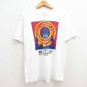 L/古着 半袖 ビンテージ Tシャツ メンズ 00s ブルースフェスティバル クルーネック 白 ホワイト 23jul26 中古