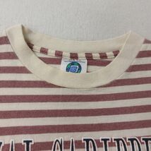 L/古着 半袖 ビンテージ Tシャツ メンズ 90s ロイヤルカリビアン クルーズ コットン クルーネック エンジ系他 ボーダー spe 23jul21 中_画像4