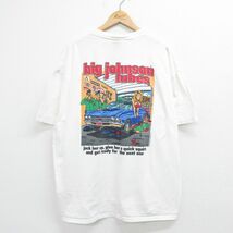 XL/古着 ビッグジョンソン 半袖 ビンテージ Tシャツ メンズ 90s アメ車 大きいサイズ コットン クルーネック 白 ホワイト 23jul24 中古_画像1