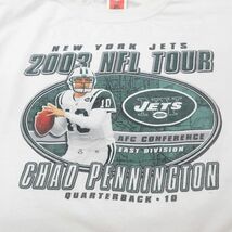 XL/古着 半袖 ビンテージ Tシャツ メンズ 00s NFL ニューヨークジェッツ チャドペニントン 大きいサイズ コットン クルーネック 白 ホ_画像3