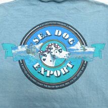 L/古着 半袖 ビンテージ Tシャツ メンズ 90s 犬 ダルメシアン SEA DOG コットン クルーネック 青緑 spe 23sep02 中古_画像4