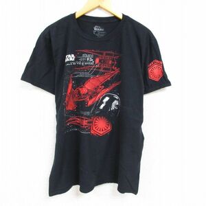 XL/古着 半袖 Tシャツ メンズ スターウォーズ STAR WARS カイロレン タイサイレンサー コットン クルーネック 黒 ブラック 23may13 中