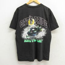 XL/古着 半袖 ビンテージ Tシャツ メンズ 90s スノーモービル CATS PRIDE コットン クルーネック 黒 ブラック 23apr25 中古_画像1