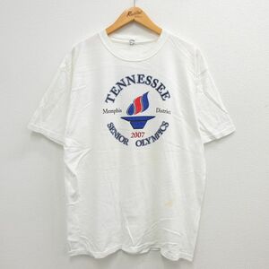 L/古着 半袖 ビンテージ Tシャツ メンズ 00s テネシー シニアオリンピック コットン クルーネック 白 ホワイト 23may11 中古