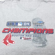XL/古着 リー Lee 長袖 ビンテージ Tシャツ メンズ 00s MLB ボストンレッドソックス ワールドシリーズ 大きいサイズ クルーネック グレ_画像2