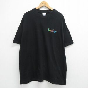 XL/古着 ヘインズ 半袖 ビンテージ Tシャツ メンズ 90s SmartStart 大きいサイズ コットン クルーネック 黒 ブラック 23aug28 中古