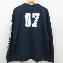 XL/古着 AEROPOSTALE エアロポステール 長袖 ビンテージ Tシャツ メンズ 00s 大きいサイズ コットン クルーネック 紺 ネイビー 23jun22_画像2